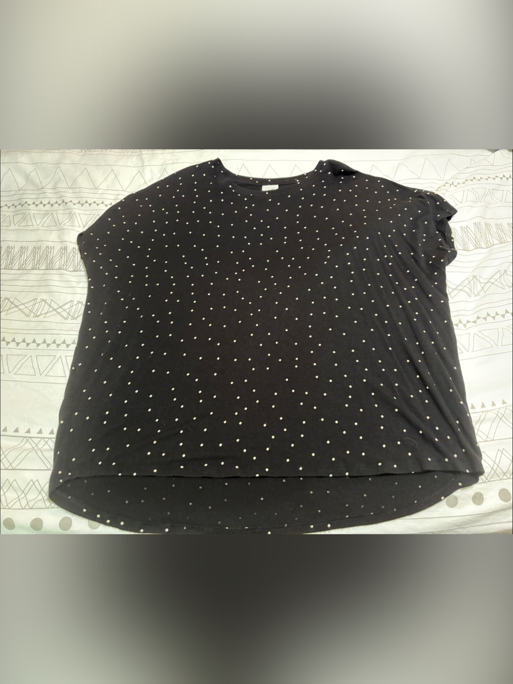 Cielo Black Short Sleeve Tee with White Polka Dots